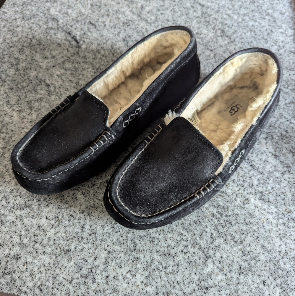 UGG Men's Black Suede Slip-On Loafers